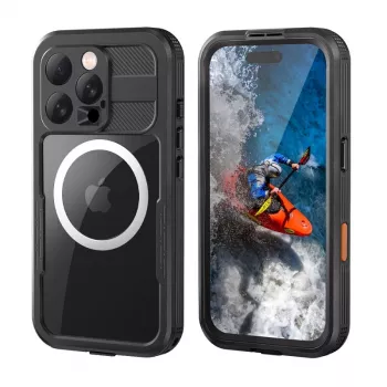 Crong Seal Cover vodoodporni ovitek IP68 za iPhone 16 Pro (črn)