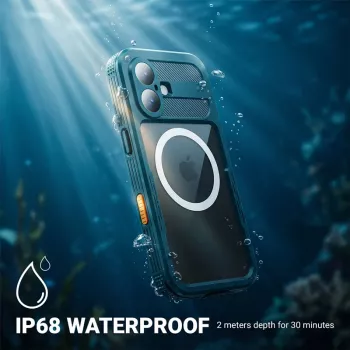 Crong Seal Cover vodoodporni ovitek IP68 za iPhone 16 Pro (črn)
