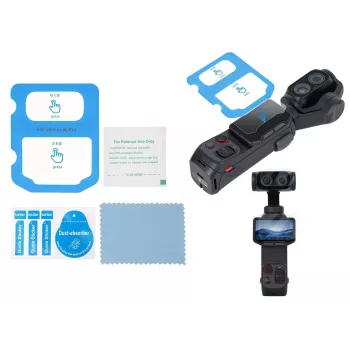 SUNNYLIFE 9H komplet kaljenega stekla za zaščito zaslona in objektiva za Insta360 Luna Ultra z AR prevleko, 2.5D robovi in montažnim priborom