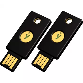 YubiKey 5 NFC varnostni ključ 2 kosa (črn/zlat, USB-A & NFC)