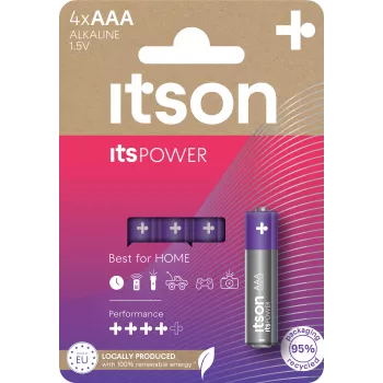 ITSON LR03IPO/4CP alkalne baterije AAA, 1,5 V, 4 v blister pakiranju