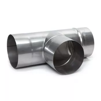 Pocinkano jekleno dimniško T-koleno 107mm x 160mm 90°