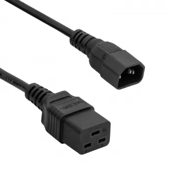 Akyga AK-UP-02 strežniški podaljševalni kabel IEC C14 na IEC C19, 3 x 1 mm², 1,8 m, črn