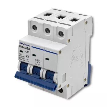 Qoltec 40A 3-polni inštalacijski odklopnik s karakteristiko C MCB 4,5kA DIN letev