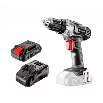 Graphite 58G000-SET1 18V akumulatorski vrtalnik-vijačnik v kompletu z 2x 2.0Ah akumulatorjema, 35 Nm, hitrovpenjalna glava, LED lučka, črno-rdeč
