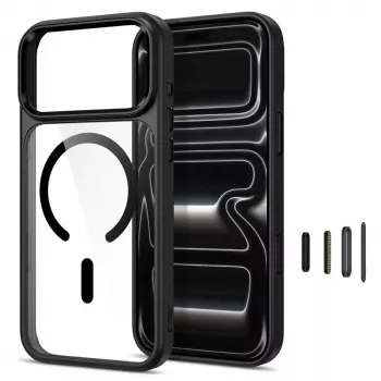 Tech-Protect Magmat MagSafe prosojni ovitek za iPhone 17 Pro Max / 18 Pro Max - črn