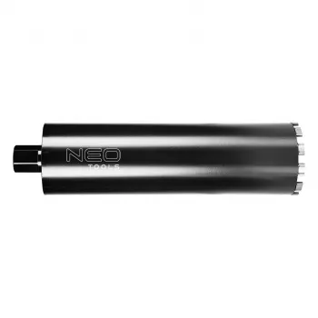 NEO TOOLS 57-864 diamantna kronska sveder za kronske vrtalnike, premer 122 mm, delovna dolžina 470 mm, navoj 1 1/4 inch UNC, 11 segmentov, mokro vrtanje, serija GRAPHITE PRO