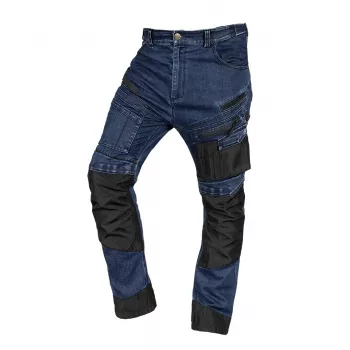 NEO TOOLS denim delovne hlače z ojačitvami Oxford, mornarsko modre, velikost XXL (81-360-1-XXL)