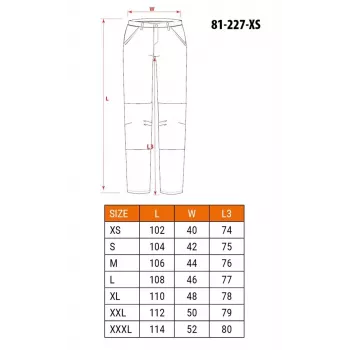 NEO TOOLS PREMIUM delovne hlače, 100 % bombaž ripstop, 9 žepov, žepi za ščitnike kolen, sive, velikost XS