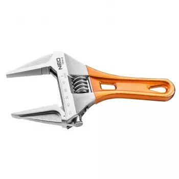 NEO TOOLS nastavljivi kratki vijačni ključ 185 mm, odprtina 0-53 mm, krom-vanadijevo jeklo, DIN 3117