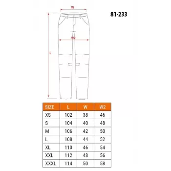 Zaščitne hlače NEO TOOLS 81-233-XXL, črne, velikost XXL