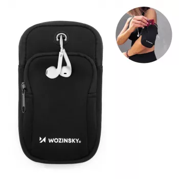 WOZINSKY tekaški trak za pametni telefon, črn (WABBK1)