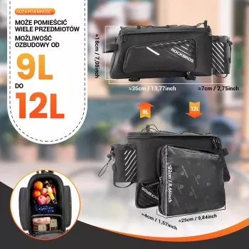 Rockbros A9-BK kolesarska torba za prtljažnik, črna