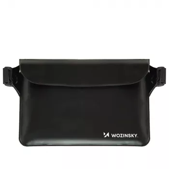 WOZINSKY WWS-01 nepremočljiva PVC torba za pas, črna