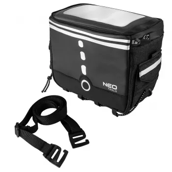 NEO TOOLS kolesarska torba 1,5L črna, vodoodbojna okvirna torba z odsevnim logotipom
