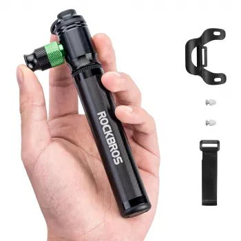 ROCKBROS HQ-75D-CO2 2-v-1 mini kolesarska tlačilka in CO2 polnilnik - črna