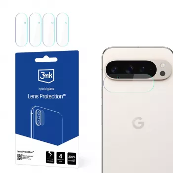3mk zaščita objektiva za Google Pixel 9 Pro XL – zaščita kamere iz kaljenega stekla, trdota 9H, oleofobni premaz, namestitev brez mehurčkov
