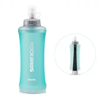 ROCKBROS Soft Flask 500 ml svetlo modra – zložljiva TPU steklenica za pitje za tek