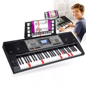 MK 816 61-tipkovnica elektronska MIDI klaviatura za pouk s 128 zvoki, 128 ritmi, snemanjem, LED zaslonom, USB MIDI, izhodom za slušalke, vhodom za mikrofon, priložen napajalnik
