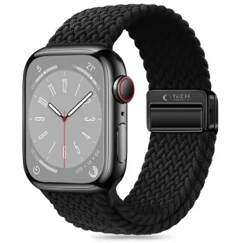 Tech-Protect Nylon Magnetic Loop pašček za Apple Watch 8/9/10/11/SE (40/41/42mm) črn