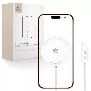 TECH-PROTECT A54 magnetni brezžični polnilnik MagSafe 25W Qi2.2 bel