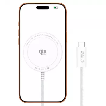 TECH-PROTECT A54 magnetni brezžični polnilnik MagSafe 25W Qi2.2 bel