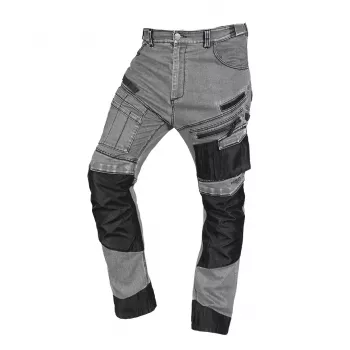 NEO TOOLS 81-360-2-XL denim delovne hlače z Oxford ojačitvami, sive, velikost XL