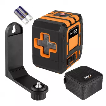 NEO TOOLS 75-142 križni laserski nivelir, doseg 20 m, rdeči žarek, samonivelirni, IP54, z magnetnim držalom in kovčkom