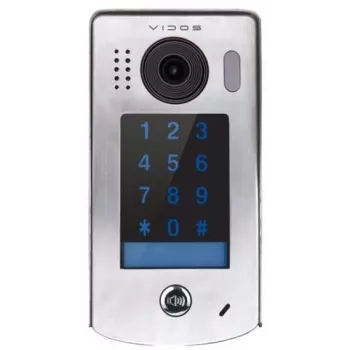 VIDOS DUO IP S302 video domofonska postaja z RFID, 2MP širokokotna kamera, IP65 nerjavno jeklo, nadometna montaža