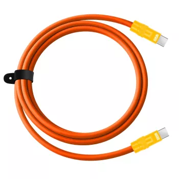 Newell kabel USB-C na USB-C 100W, 2m, silikon, oranžno-rumen
