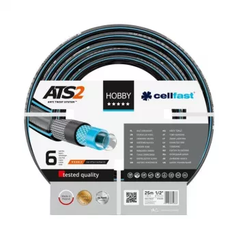 Vrtna cev CELLFAST HOBBY ATS2 Anti-Twist 25 m 1/2 inch, črna