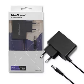 Qoltec 15W vtični AC/DC napajalnik 7,5V 2A s 5,5x2,1mm votlim vtičem
