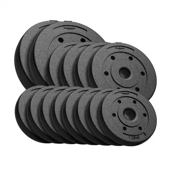 Komplet bitumenskih uteži REBEL ACTIVE 30 kg (8 x 1,25 kg + 4 x 2,5 kg + 2 x 5 kg), luknja 31 mm