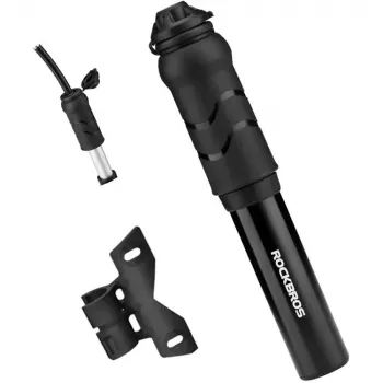 Mini ročna kolesarska tlačilka ROCKBROS 810PCS-HP z gibljivo cevjo za ventile Presta in Schrader - črna