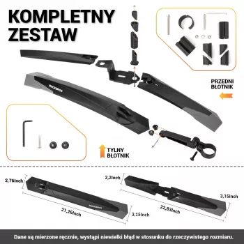 ROCKBROS DNB-890 komplet kolesarskih blatnikov za 26-29 inch MTB - črn