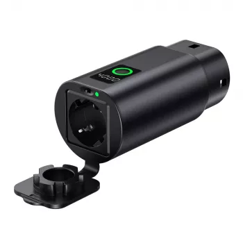 HURTEL V2L adapter tip 2 na Schuko 3500W s prikazom moči in torbico - črn