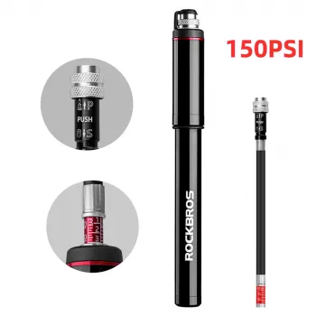Rockbros SMART-B mini kolesarska tlačilka 150 PSI Presta Schrader ventil črna
