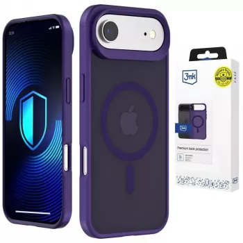 3MK Smoke MagCase vijolična za Apple iPhone 15 Pro Max – prosojno MagSafe hrbtno ohišje