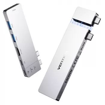 VENTION 6-v-2 Thunderbolt 5 priklopna postaja 8K@240Hz 80Gbps 140W PD DisplayPort 2.1 USB-C