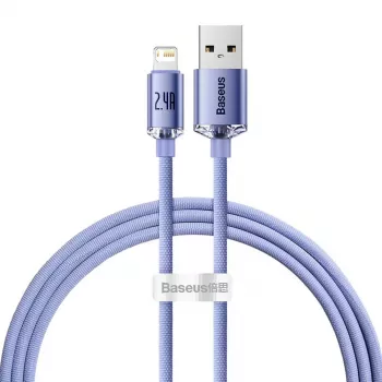 Baseus Crystal Shine kabel Lightning na USB-A 1,2 m vijoličen, 2,4 A hitro polnjenje