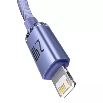 Baseus Crystal Shine kabel Lightning na USB-A 1,2 m vijoličen, 2,4 A hitro polnjenje