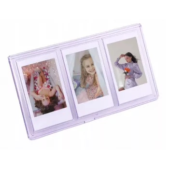 LOVEINSTANT stoječi trojni okvir za fotografije za Instax Mini in Zink 2x3 palčne odtise – vijoličen