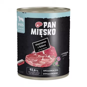 PAN MIĘSKO svinjsko meso z divjim prašičem mokra hrana za pse 800g – brez žit pašteta za odrasle pse