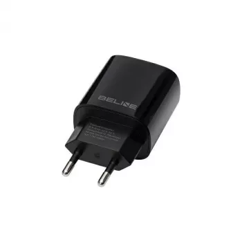 Beline GaN 30W USB-C PD + USB-A QC stenski polnilnik, črn (samo polnilnik)