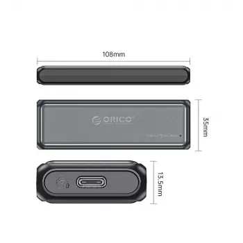 Orico DDM2-C3-G2 M.2 NVMe ohišje za SSD USB-A USB-C 3.2 10Gb/s sivo