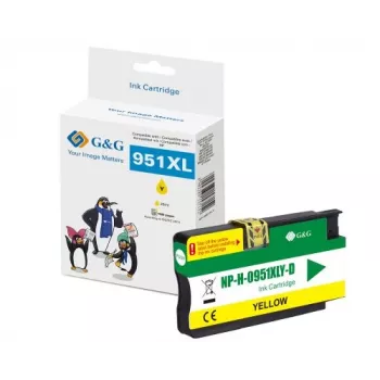 G&G Ninestar rumena kartuša s črnilom, kompatibilna s HP 951XL (CN048AE), visoka izdatnost