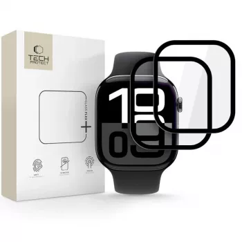 Tech-Protect Glass Flex+ zaščita zaslona za Apple Watch 10/11 (46 mm) 2 kosa črna