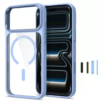 Tech-Protect Magmat MagSafe prozorni ovitek za iPhone 17 Pro / 18 Pro – svetlo moder okvir