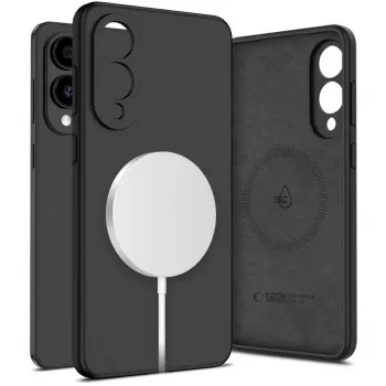 Tech-Protect Liquid Silicone MagSafe ovitek za Samsung Galaxy S25 Edge, črn