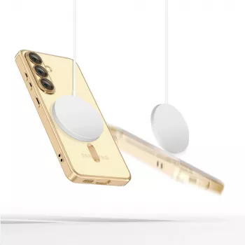 Tech-Protect Magflex MagSafe ovitek za Samsung Galaxy S25 Edge, sijoče zlat